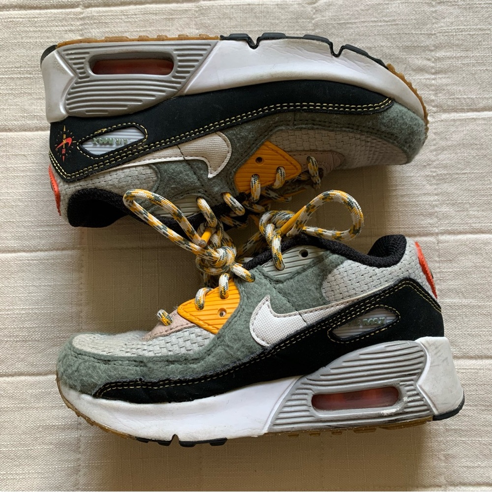 Nike Air Max 90 Compass Buckle Spiral‎ Sage Kids' Sneakers Size 12